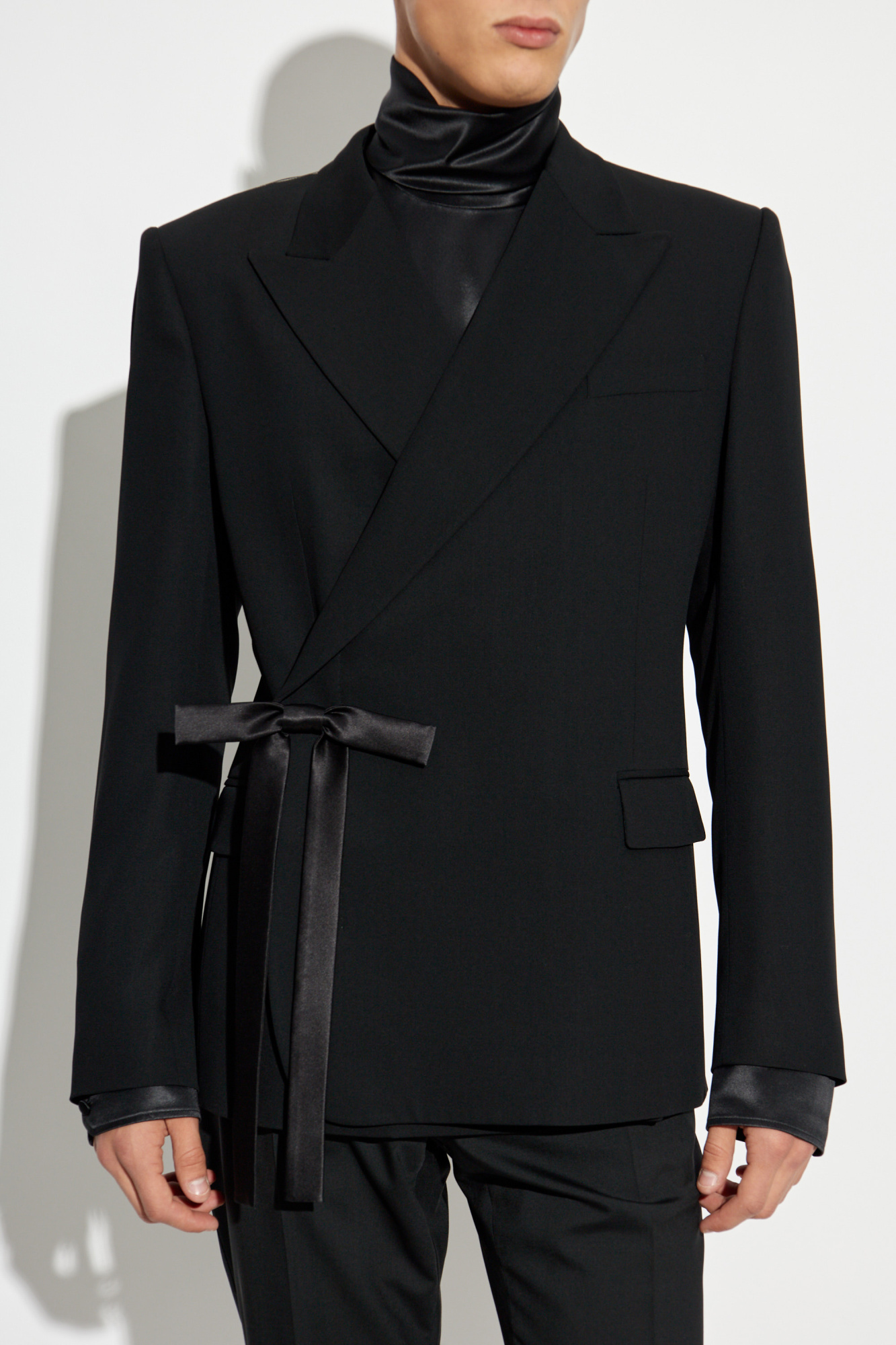 Dolce & Gabbana Black Wool Slim Fit Coat Jacket Blazer main image 1